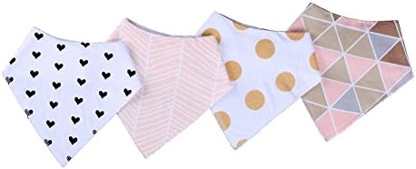 YICHRUM Baby Bandana Bib Set for Drooling Feeding and Teething Boys&amp;Girls,Absorbent,Soft Chic Cute,Unisex,4-Pack