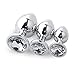 3 Pcs Anal Plug Training Sets Kit Beginner Starter Set, Luxury Jewelry Design Fetish Butt Plug Fantasy Sex S/M/L, Anal Sex Toy Metal-Plated Butt Anal Plugs for Sex Gamesthumb 2
