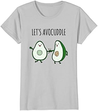 Womens Let's Avocuddle Avocado T-Shirt Small Silver