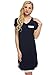 Ekouaer Women's Sleepwear Nightshirts Short Sleeves Lounging Gown (Blue, Large)