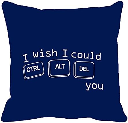 Home Furnish Presenting Home Decorative CTRL ALT DEL 3D Cushion Cover Square Shape Throw Pillow Case