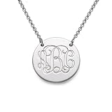 Solid Sterling Silver Monogram Disc Necklace - Custom Made with Any Initial!