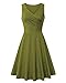 KILIG Women's Casual V Neck Solid Sundresses Aline Sleeveless Summer Midi Dress with Pocket (B9-Green, Medium)