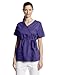 Cherokee Women's Workwear Scrubs Core Stretch Gathered Front Mock Wrap Top, Grape, X-Large