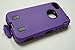 Iphone 4/4s Body Armor Defender Case Black on Purple