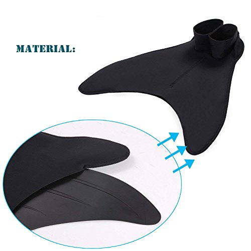 DYCH Mermaid Monofin for Swimming,Mermaid Tail Swim Fins for Kids and Adult(Black) (S-Child Size) - Thumbnail 5