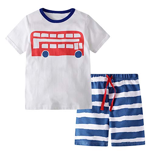 BIBNice Toddler Boys Outfits Summer Clothes Set Playwear Bus Size 2
