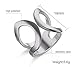 VNOX Stainless Steel Cuff Ring for Women Engagement Promise Engagement Marriage (Stainless-Steel(Silver), 7)