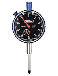 Fowler indicador de cuadrante premium de latón, rango de medida máximo de 1", intervalo de graduación de 0,001", lectura continua de 0 a 100, 2,25" de diámetro con certificado de calibración, Negro, 1