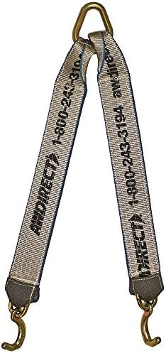 AW Direct TPV70A Professional Quality Tow Pro V-Strap Bridle with Datsun Hooks, Double-Ply 3"W x 24"L Strap Legs