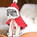 Legendog Cat Costume Pet Christmas Costume Red Velvet Pet Cape Cat Cloak with Christmas Hat Cat Apparel for Cats and Small Dogs
