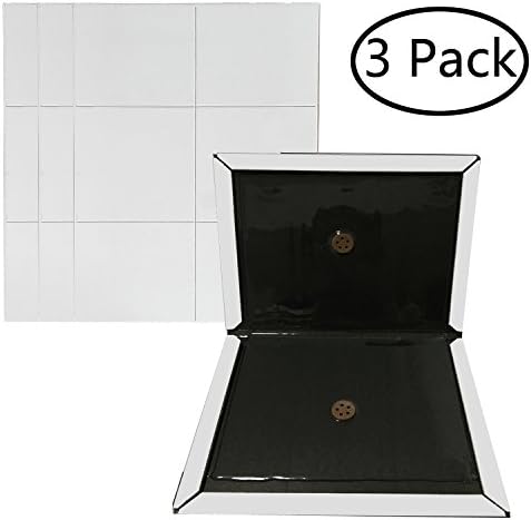 KChoies 3 Pack Thickened Extra Strength Large Mice Rats Insects Sticky Flat Black Glue Traps, Peanut Butter Scented Indoor Outdoor Mouse Glue Boards, White