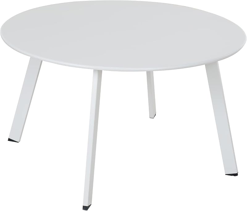 Grand Patio Round Coffee Table 70cm Lightweight Outdoor Indoor White