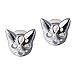 Wicary Cat Earrings Sterling Silver Pearl Earrings for Women Studs Cat Lovers Jewelry for Women