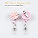 Soleebee Retractable Crystal Rhinestones ID Badge Reels/Badge Holder with 360° Swivel Alligator Clip 24 inch Retractable Cord 5 Pack (Sakura)