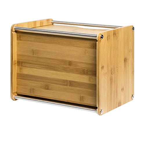 JackCubeDesign 5 Tier Bamboo Office Document File Organizer Desktop Mail Letter A4 Paper Sorter Tray Cabinet Holder Storage Box with Stainless Steel Protection(14 X 10.6 X 10.9) - :MK388A