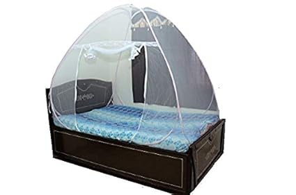 ASP Healthcare Double Bed Folding Mosquito Net 200X200X145cms_ Blue
