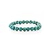 Gem Stone King 8MM Round Blue Green Simulated Turquoise Stretchy Bracelet for Women