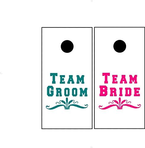 wedding teams custom corn hole board decal only for team bride and groom