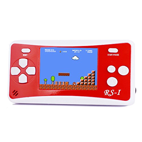 Video Game Player for Children,JJFUN RS-1 Retro TV Games Controller, 8-Bit 2.5" LCD Handheld Game Console The 80's Arcade Video Gaming System,Built-in 152 Classic Old School Games-Red
