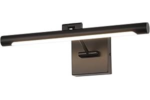 Joosenhouse Hard-Wired Picture Light Dimmable LED Picture Lights for Paintings 16.53" Inch Dartboard Portrait Lighting for Wall Pictures Matte Black Metal Body 3000K 110V AC