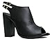 Peep Toe Bootie -Stacked high Heel - Open Toe Ankle Boot Cutout Ankle Strap