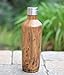 Zell Vacuum Insulated Travel Water Bottle | Leak-proof Double Walled Stainless Steel Wine Shape Portable Water Bottle | No Sweating, Keeps Your Drink Hot & Cold | 25 Oz (750 ml) | Wood