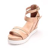 Alexis Leroy Summer Women's Classic Buckle Design Fashion Wedge Sandals