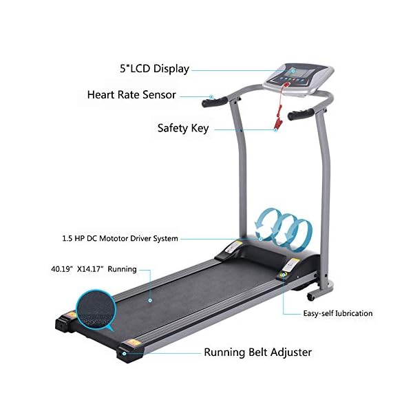 OppsDecor Folding Electric Treadmill for Home Running Machine Fitness Exercise Machine Power Motorized - Image 3