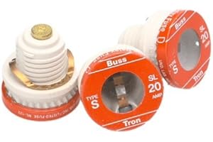 Bussmann BP/SL-20 20 Amp Time Delay Loaded Link Rejection Base Plug Fuse, 125V UL Listed Carded, 3-Pack by Bussmann
