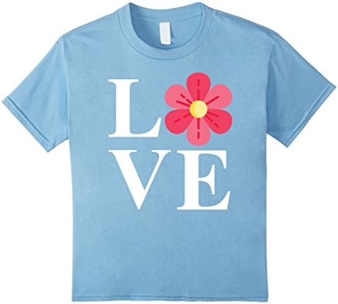 Kids Love Flowers Shirt: Funny Gardening Gardener Florist T-Shirt 8 Baby Blue
