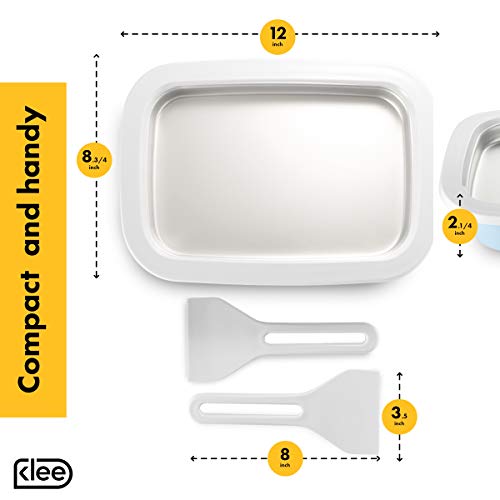Klee 3-Piece Instant Ice Cream Maker Pan with Ice Cream Spade, Scraper and Recipes - Thumbnail 2
