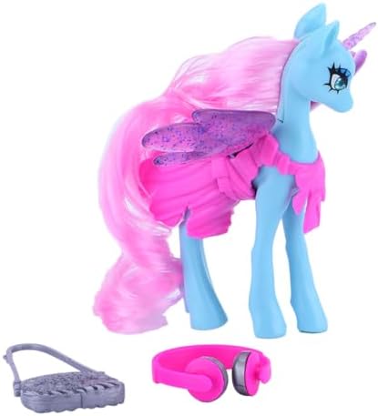 Funny Box Ponycorn Fashion Dress, Spielzeugtiere für Kinder, 3-teilig, Pony-Pferde-Spielzeug mit Zubehör und Kleidung zum Personalisieren – Spiele für Kinder, Geschenk für Mädchen und Jungen