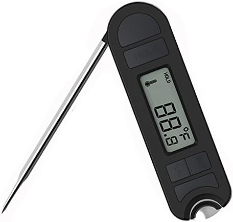 Super Fast Meat Thermometers,YOZOO Instant Read Thermometers with Bottle Opener,Sensitive Probe and Strong Magnet,Meat Temperature Guide Included (black)