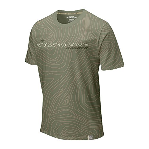 Polaris Mens Olive Green Medina Topography Short Sleeve T-Shirt