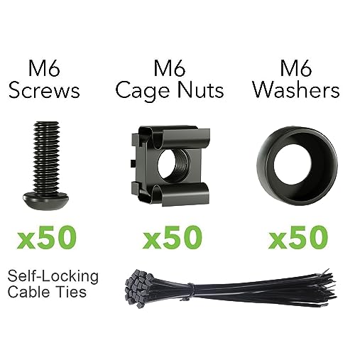 Server Rack Square Washers Network Rack XOOL 50-PACK M6 X 16mm Cage Nuts, Screws And Washers For ...
