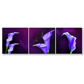 Wall26-3 Panel Canvas Wall Art- Beautiful Flowers -Giclee Painting Wall Bedroom Living Room Home Decoration - 12"x12"x3 Panels