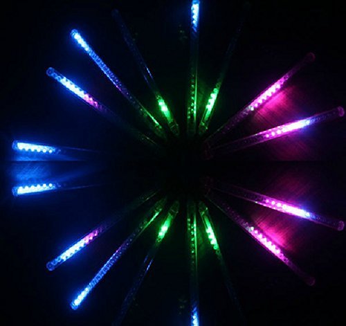 Hippih Led Christmas String Like Meteor Shower Rain 8 Tubes Waterproof String for Wedding Party Christmas Xmas Decoration (Multi-color)