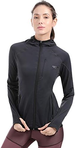 Infinite Role Women’s Lightweight Full Zip Hoodies, Sports Yoga Running Workout Jacket with Thumb Holes Pockets, Sweatshirt Stretchy Long Sleeve Outwears