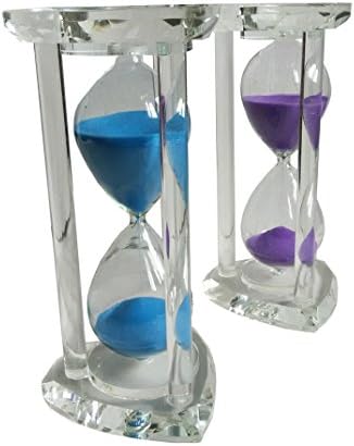 Hourglass Sand Timer 30 Minutes Romantic Crystal Sandy Clock with Blue Sands for Valentine Gift Birthday Present Heart Shaped