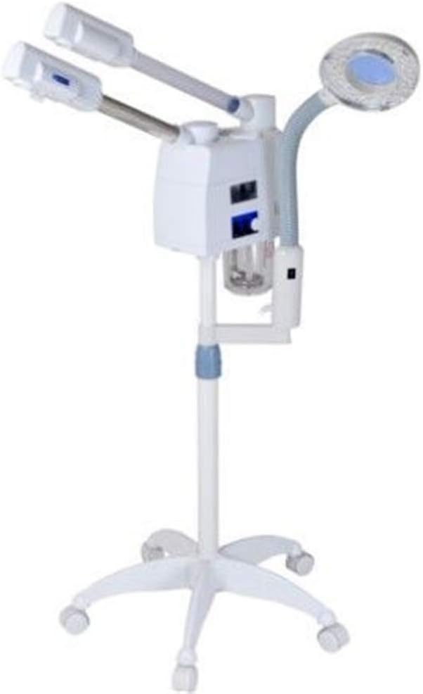ATLAMP 2 in 1 Facial Steamer with Magnifying Lamp Hot and Cold Mist Floor Light Skincare Tattoo Manicure Beauty Spa Salon Makeup Light with Wheels
