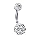 Andyle 316L Titanium steel Bling Disco Ball Crystal Belly Button Navel Ring Christmas Gifts 14 G