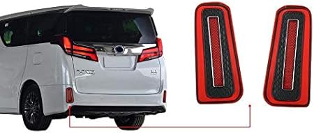 Amazon 新品 車検対応アルファードヴェルファイア30系前期後期ledリフレクターレッド スモークレンズ選択可能 反射板付き シーケンシャルウインカー仕様 レッド 並行輸入品 リアバンパー 車 バイク