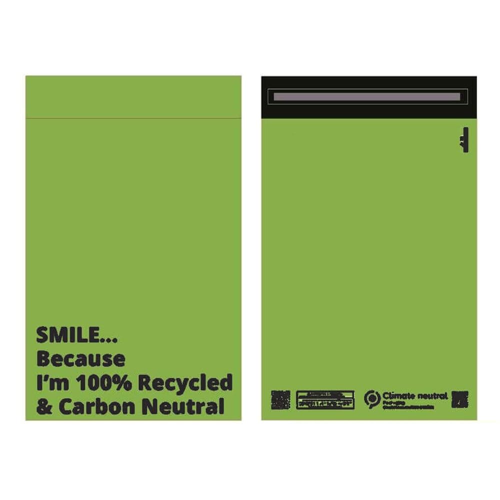 100x Mailer Bags Mailing Envelope Made from 100% Recycled Material Colourful Parcel Shipping Smart Mailer(10 x 14 Inch,Green)