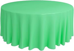 DHY 6 Pack Plastic Tablecloth, Heavy Dut Vinyl Table Covers, Disposable Table Cloth Great for Buffet Table, Parties, Wedding, Holiday Dinner(Apple Green, Round(84