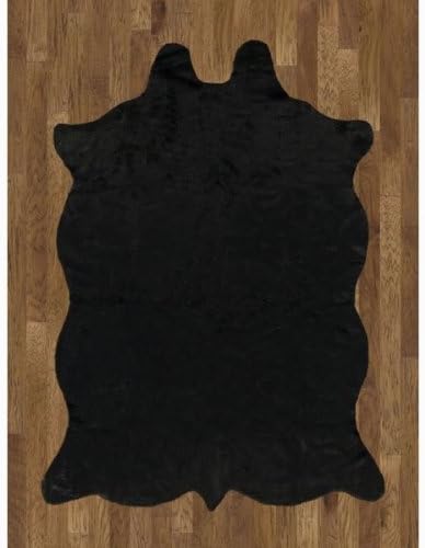 Faux Animal Hide Rug (Black) (5'W x 7'L)