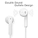 Premium Quality Earphones/Earbuds/Headphones with Stereo Mic and Remote Control Fully Compatible with iPhone iPad iPod Android Smartphones and Other Devices with 3.5mm Jack Plug(2 Pack White).
