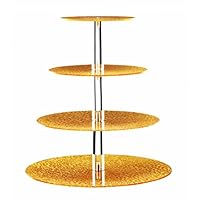 Eglaf 4 Tiers Acrylic Round Cupcake Stand - Unique Golden Cupcake Tower Trees - Tiered Serving Stand - Dessert Stands Pastry Stands for Wedding, Chrismas, Birthday, Party etc