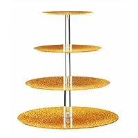 Eglaf 4 Tiers Acrylic Round Cupcake Stand - Unique Golden Cupcake Tower Trees - Tiered Serving Stand - Dessert Stands Pastry Stands for Wedding, Chrismas, Birthday, Party etc