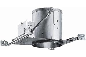 Juno Lighting IC23W 6-Inch IC Rated Universal Incandescent Housing with Floating Socket and Quickwire (Galvanized Steel)